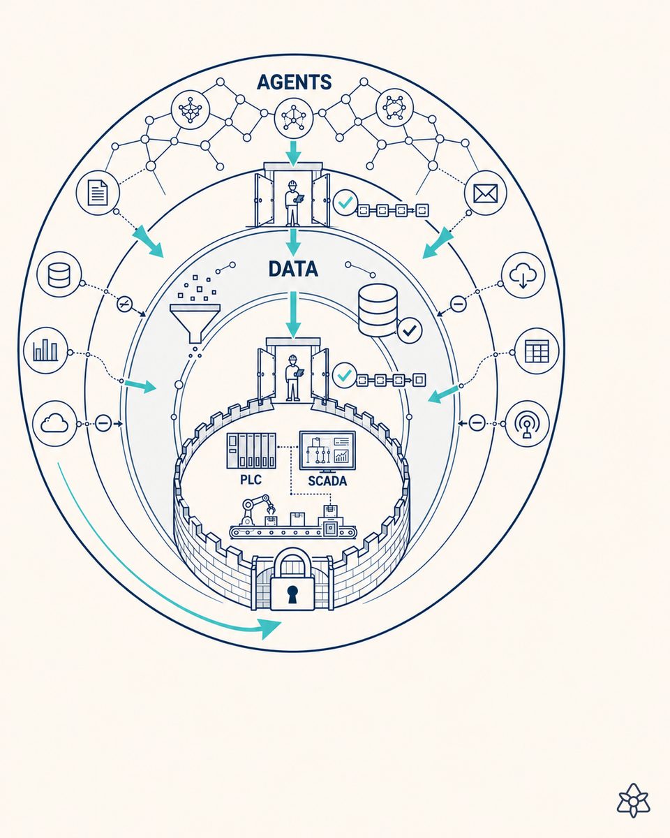 Prensa de estampación en taller con operario en cambio de troquel y cámara 3D iLEAN Edge cubriendo la zona de riesgo del envolvente