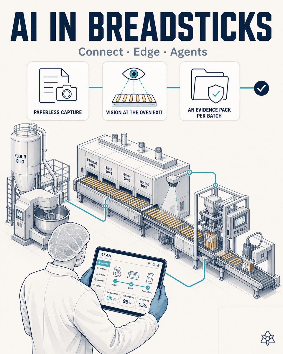 Real AI cases in breadsticks and crispbread
