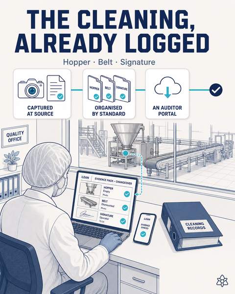 Auditable cleaning evidence pack built by Edge and Agents