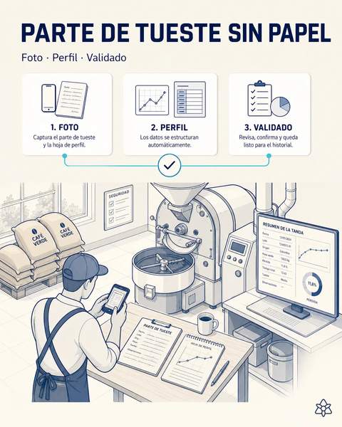 El parte de tueste, sin papel