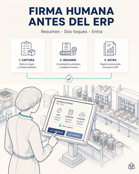 Nada entra al ERP sin firma humana