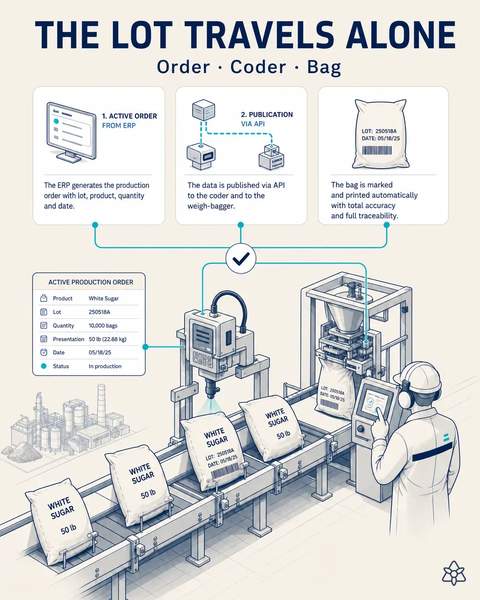 The lot travels on its own from order to bag