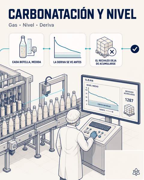 Carbonatación y nivel de bebida con IA