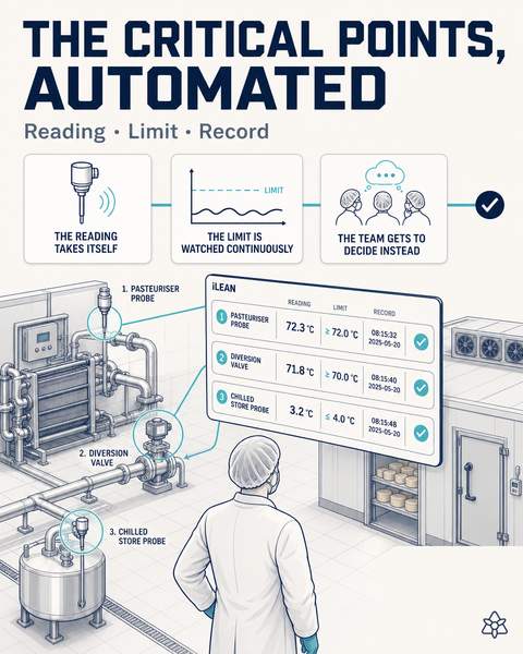 CCP and HACCP records in a dairy plant kept up to date with AI