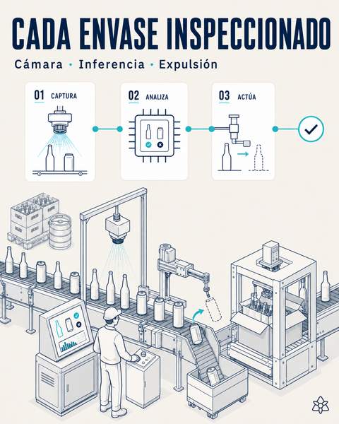 Cada envase inspeccionado a cadencia real