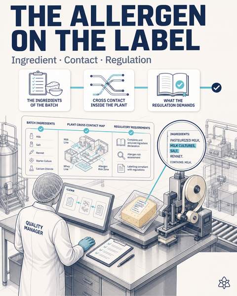 Allergen label verification on the packing line of a cheese dairy
