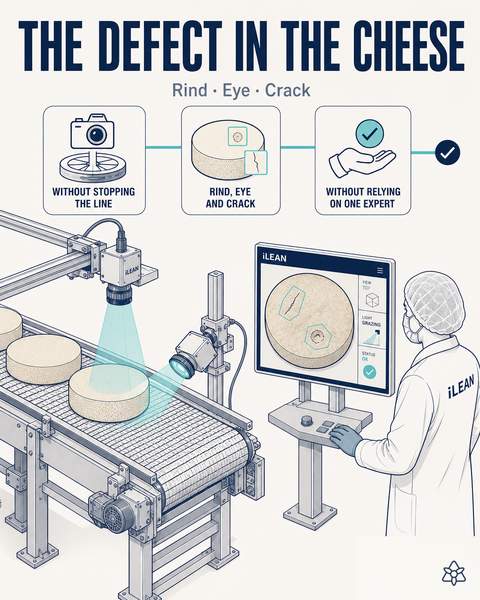 Cheese blocks inspected for surface defects by machine vision