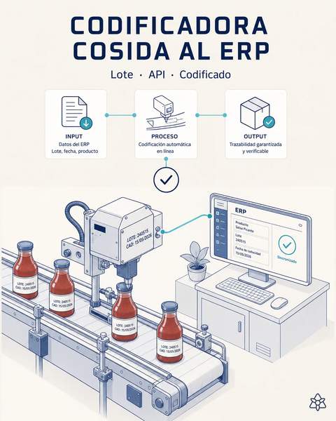 La codificadora, cosida al ERP