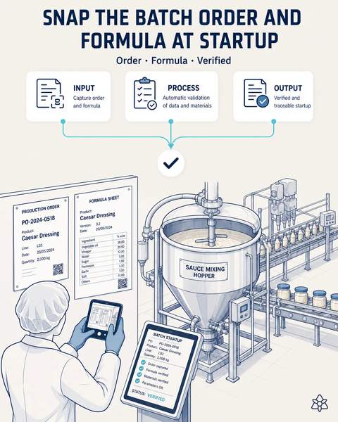 Paperless batch startup at the kettle