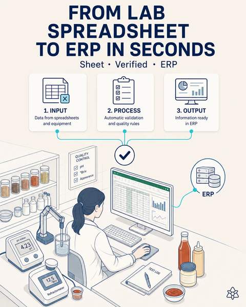 Lab spreadsheet to ERP in seconds