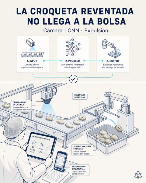La croqueta reventada no llega a la bolsa