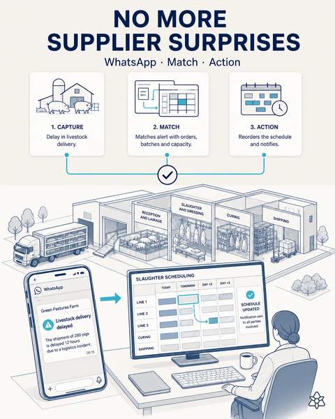 AI livestock supplier alerts for cured meats