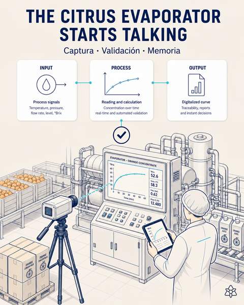 The citrus evaporator starts talking