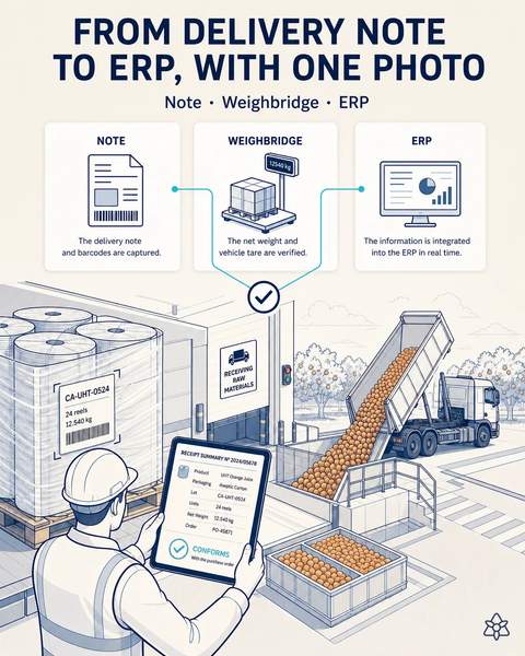 Goods receipt with one photo