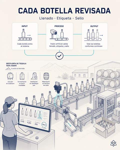 Cada botella inspeccionada