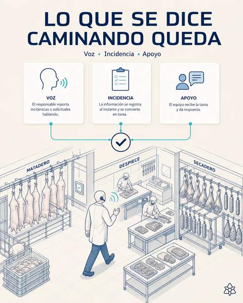 Dictado por voz en producción de curados