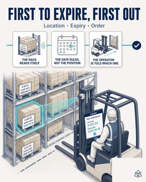 FIFO/FEFO in a food warehouse