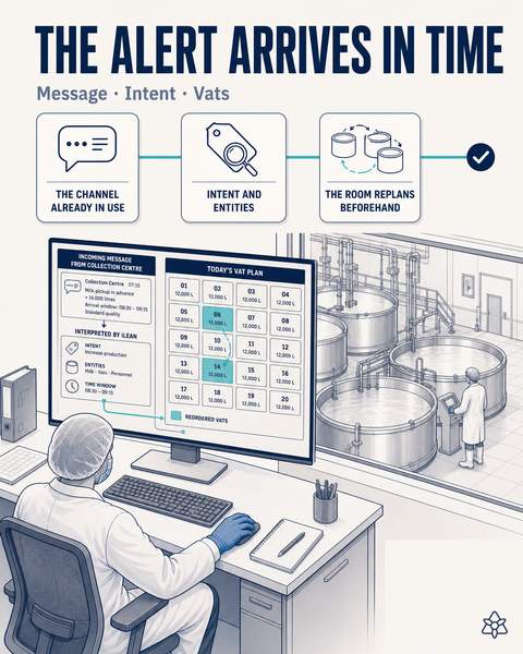 Milk collection notice cross-referenced with the vat plan by iLEAN Connect