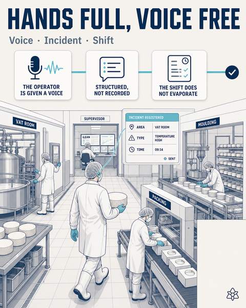 Room lead dictating observations through an earpiece between the vats