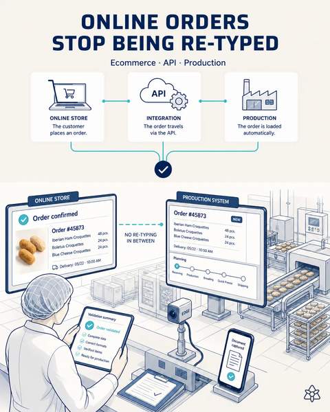 The online store wired to production