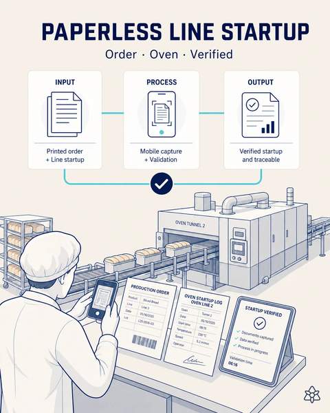 Bread line startup without paper