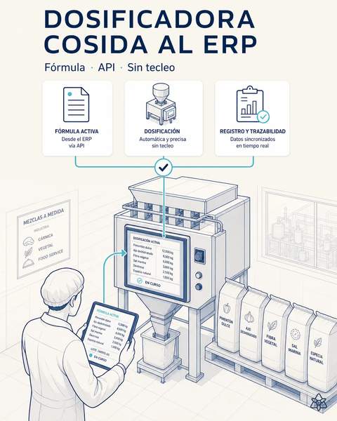 La dosificadora recibe la fórmula sola