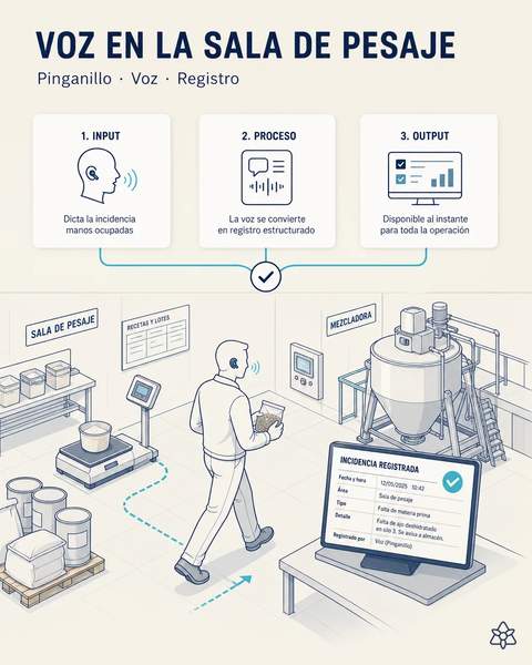 El jefe de producción dicta caminando