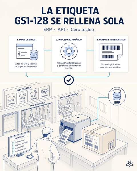 La etiqueta logística se rellena sola