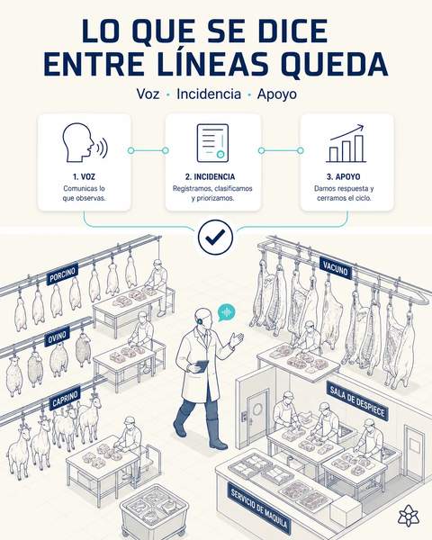 El responsable de despiece dicta caminando