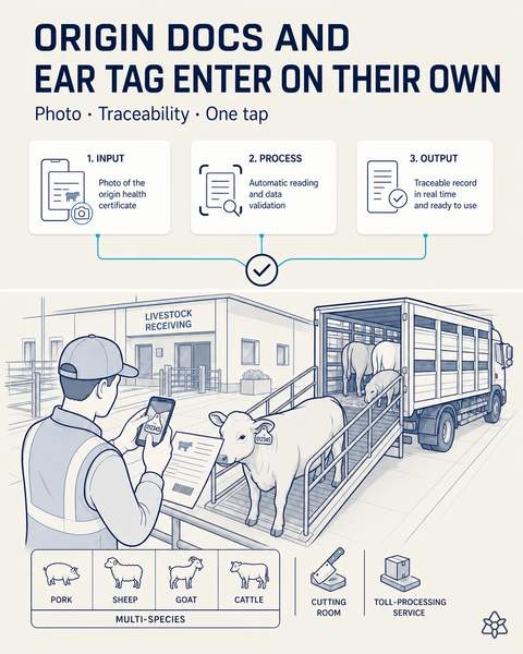 Origin certificate and ear tag by photo
