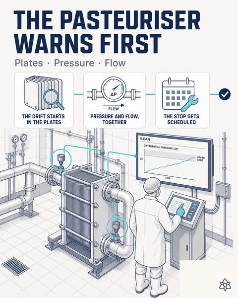 Predictive maintenance of a dairy pasteurizer with drift alarms