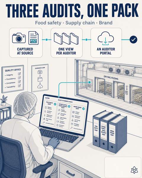 Container evidence pack with clearance photos, curves and test results