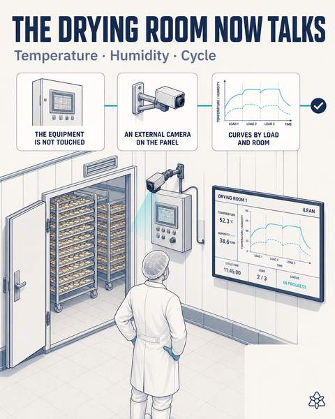 iLEAN Connect camera reading the drying chamber's isolated panel