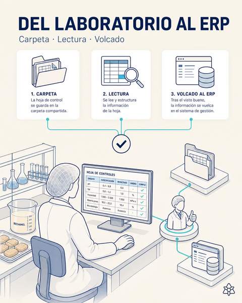 La hoja del laboratorio entra al ERP