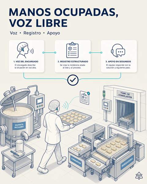El encargado dicta con las manos libres