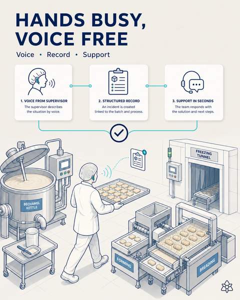 The kitchen supervisor, hands free
