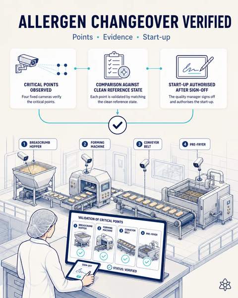 Allergen changeover verified by camera