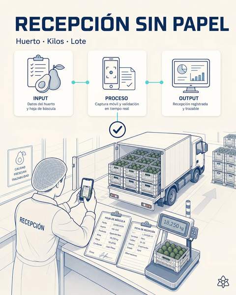 Recepción por huerto sin papel