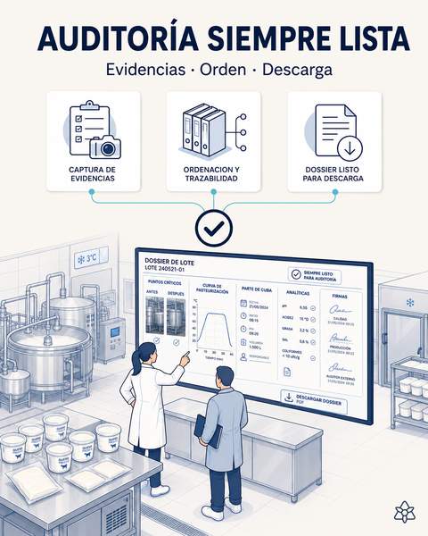 Evidence pack del lote organizado por estándar certificador
