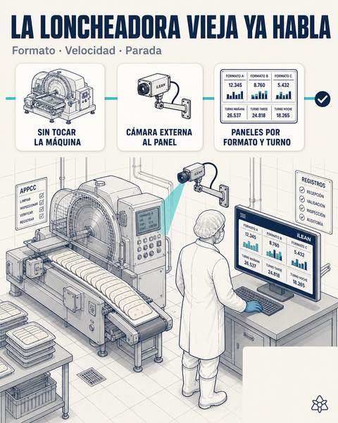 Cámara externa al panel de la loncheadora vintage