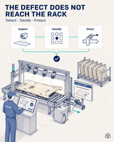 The defect does not reach the rack