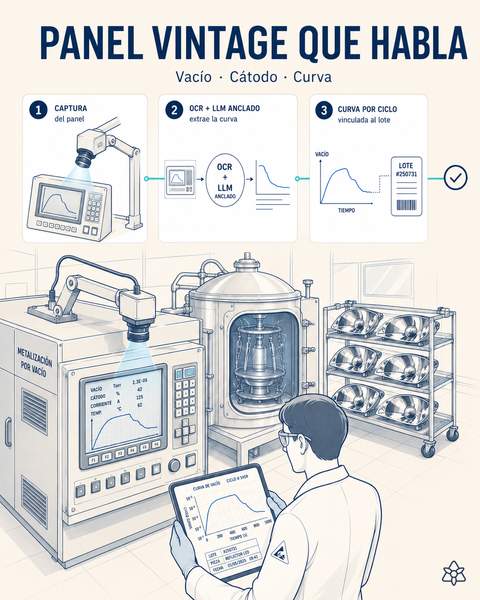 Panel de la metalizadora al vacío
