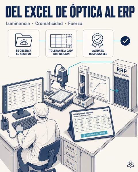 Ingeniero guardando la hoja de luminancia y fuerza-recorrido en la carpeta compartida