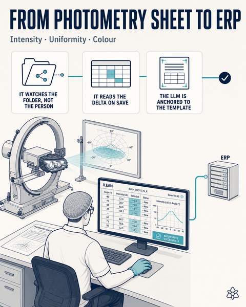 Goniophotometer Excel into the QM ERP