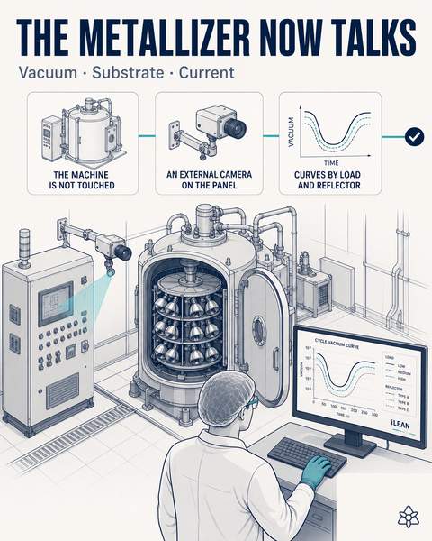 Camera on the vacuum metallizer panel