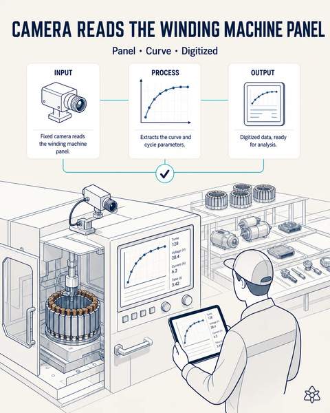 Stator winding, correlated with test