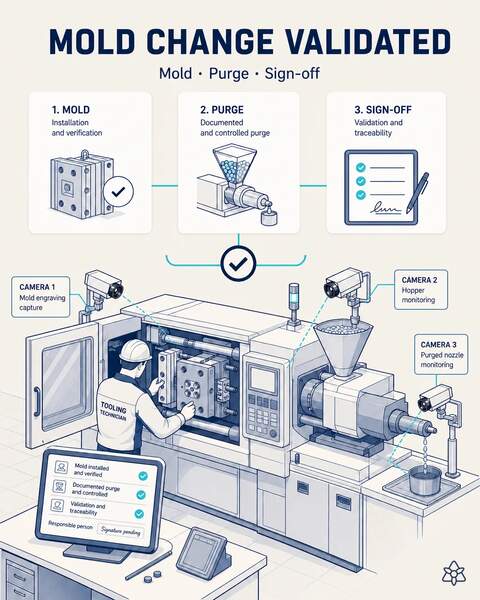Mold change validated by camera