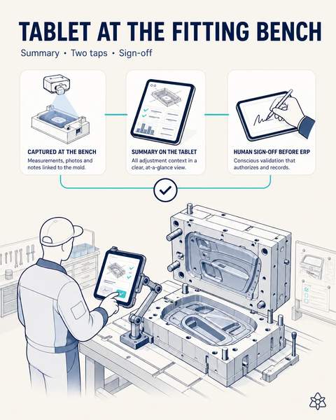 Tablet at the fitting bench