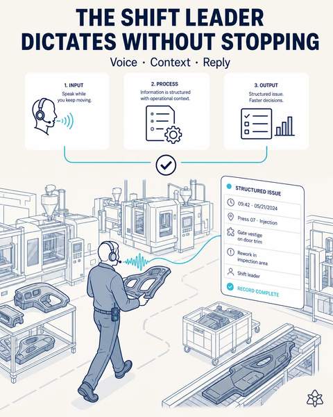 The shift leader dictates while walking