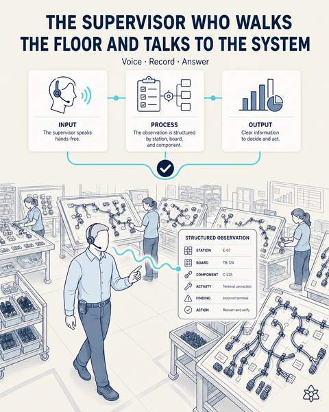 The supervisor walks and talks to the system